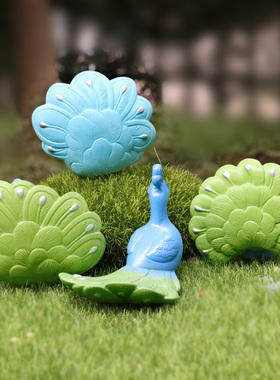 苔藓可爱风小动物盲盒树脂孔雀