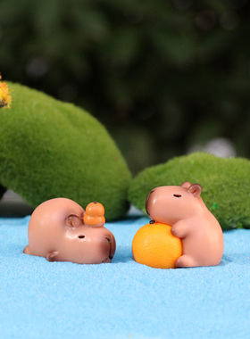 可爱呆萌卡皮巴拉水豚公仔小摆件