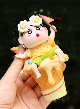 新品潮玩卡通冰激凌小新系列摆件
