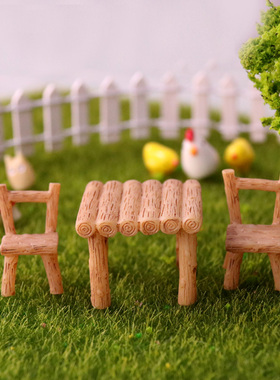 仿原木多肉diy材料方形桌子摆件