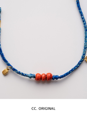 新中式原创手链女叠戴纯手工镀真金编织手绳情侣手链礼物