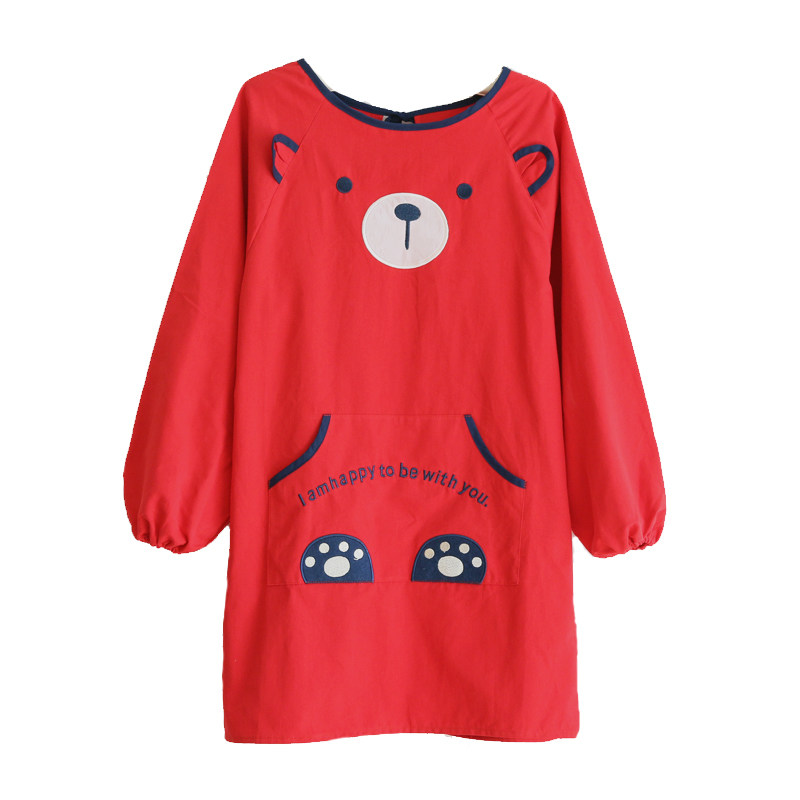 新款韩版可爱时尚卡通画画罩衣有袖反穿衣防污厨衣工作服长袖围裙,淘宝优惠券,粉丝福利购,淘宝优惠卷