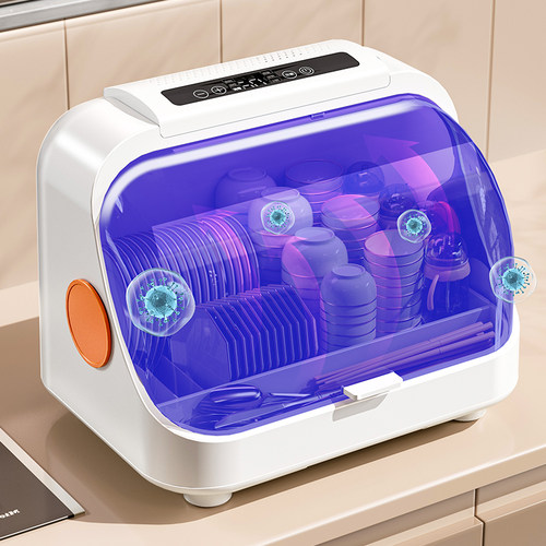 紫外线消毒碗柜家用台式烘干一体小型厨房免沥水碗盘碟收纳置物架 - 图3