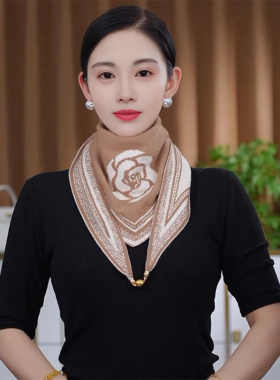 磁吸扣冬百搭披肩围脖暗扣三角多功能小围巾装饰冬女磁扣秋冬新款