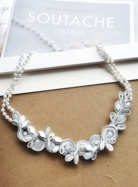 原创枝蔓饰带项链DIY发夹定制