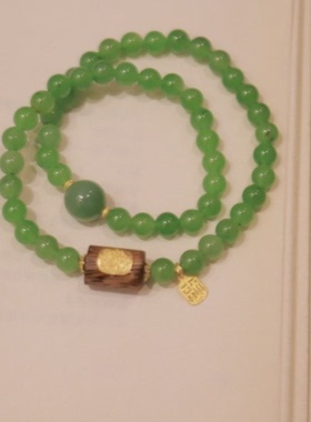 和田玉*华妍手串*18k金镶嵌PC22121508(多样性发货）