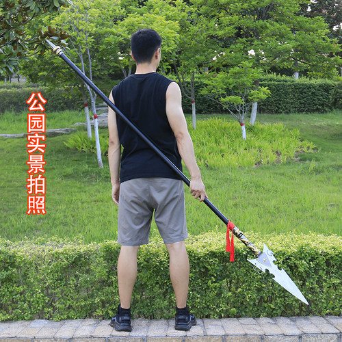 古风红缨枪金属长矛长枪兵器霸王枪赵云龙胆亮银枪方天画戟未开刃 - 图0