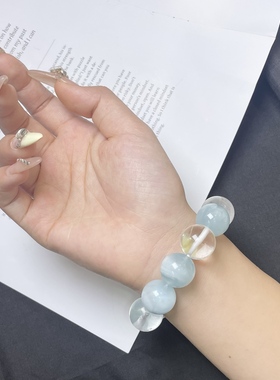 【纯净的能力】白水晶 海蓝宝 16-17mm  79g