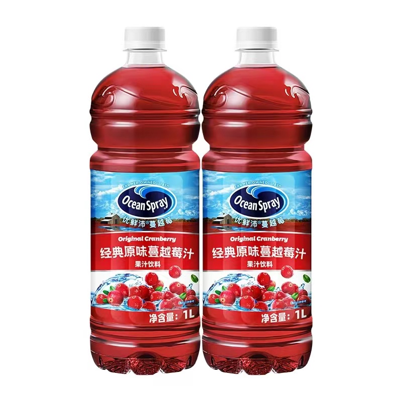 美国进口OceanSpray优鲜沛蔓越莓果汁1L浓缩红莓汁饮料调酒专用-图3