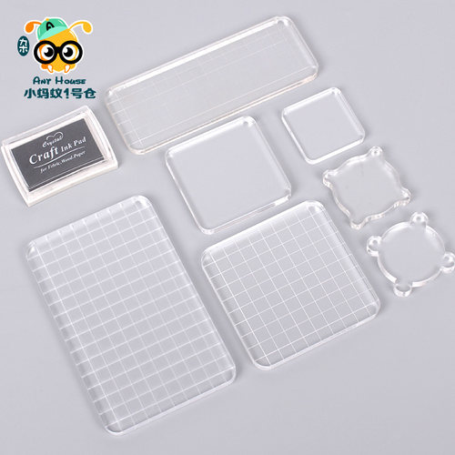 亚克力手柄5*5/16*6透明小中号使用配件基础 手帐印章子用品DIY用 - 图0