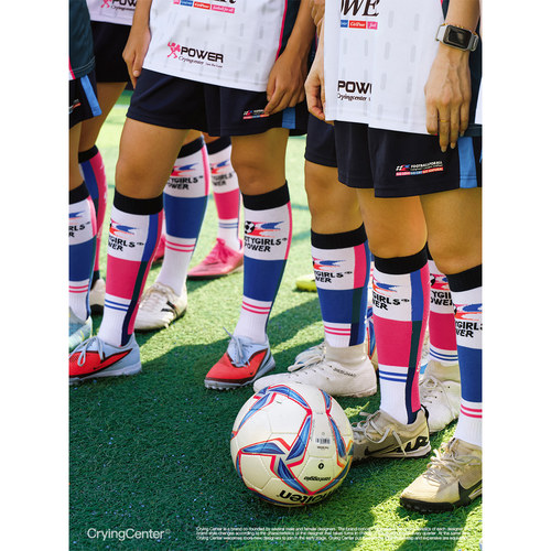 CryingCenterxFootygirls女足复古拼色足球袜长筒运动袜 哭喊中心 - 图2