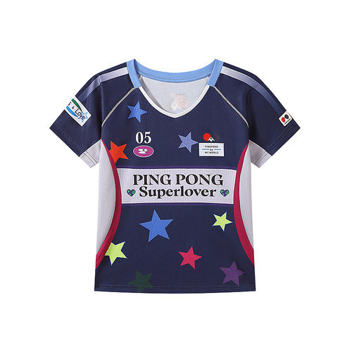 CryingCenter乒乓超级爱好者星星速干训练运动球服短袖女款/童装 - 图3