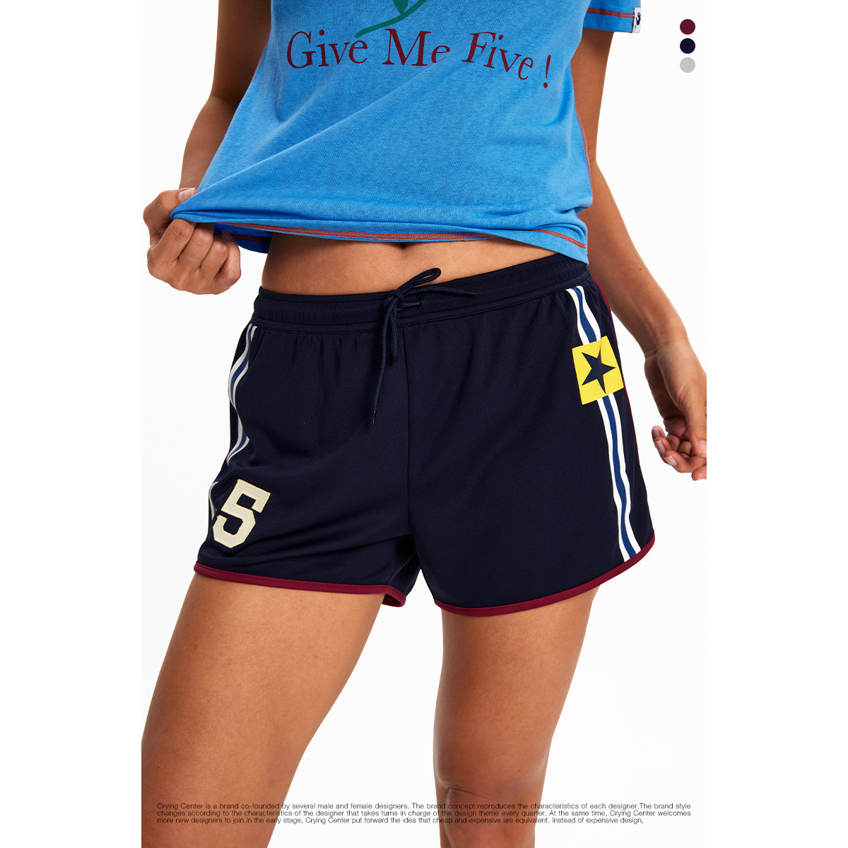 CryingCenter retro star-striped running sports quick-drying hot pants and shorts Crying Center