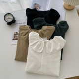 Японская ретро дизайнерская кукла, хлопковая летняя универсальная рубашка, тренд сезона, кукольный воротник, короткий рукав, оверсайз