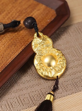 朱炳仁铜 海纳百财挂件龙年龙纹葫芦车挂挂饰礼品装饰礼物手把件