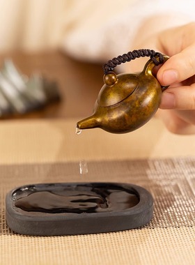 朱炳仁铜海纳百川把把胡香插装饰迷你秀珍马上胡赢钱减压神器玩件