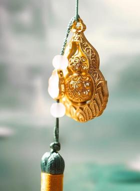 朱炳仁铜有福有赚花丝葫芦挂件包挂铜葫芦招财吉祥装饰入户门挂件