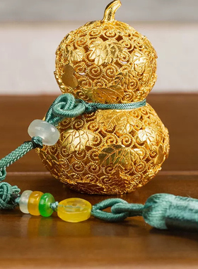 朱炳仁铜福禄欢喜挂件包挂装饰配件入户挂饰花丝工艺葫芦礼物