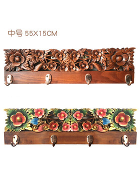 实木装饰中式家居雕花挂衣架