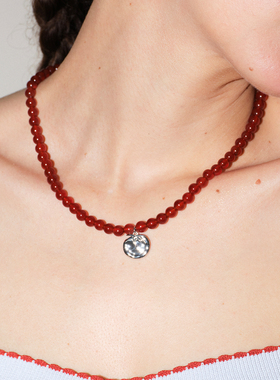 原创设计红玛瑙西红柿项链
