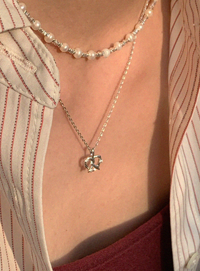 LLab 食物系列精致百搭爱心碱水项链小锆石锁骨链