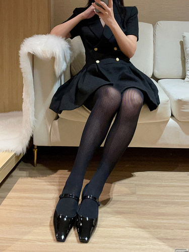 360度无缝一体细竖纹显瘦打底袜外贸秋冬连裤袜子80D厚丝袜大码女 - 图0