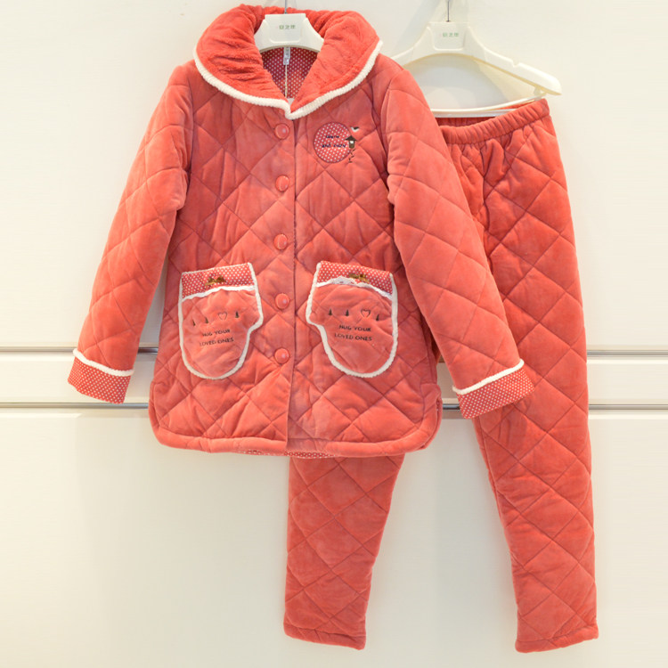 安之伴睡衣冬季女珊瑚绒三层加厚夹棉保暖卡通甜美长裤保暖棉袄套,淘宝优惠券,粉丝福利购,淘宝优惠卷
