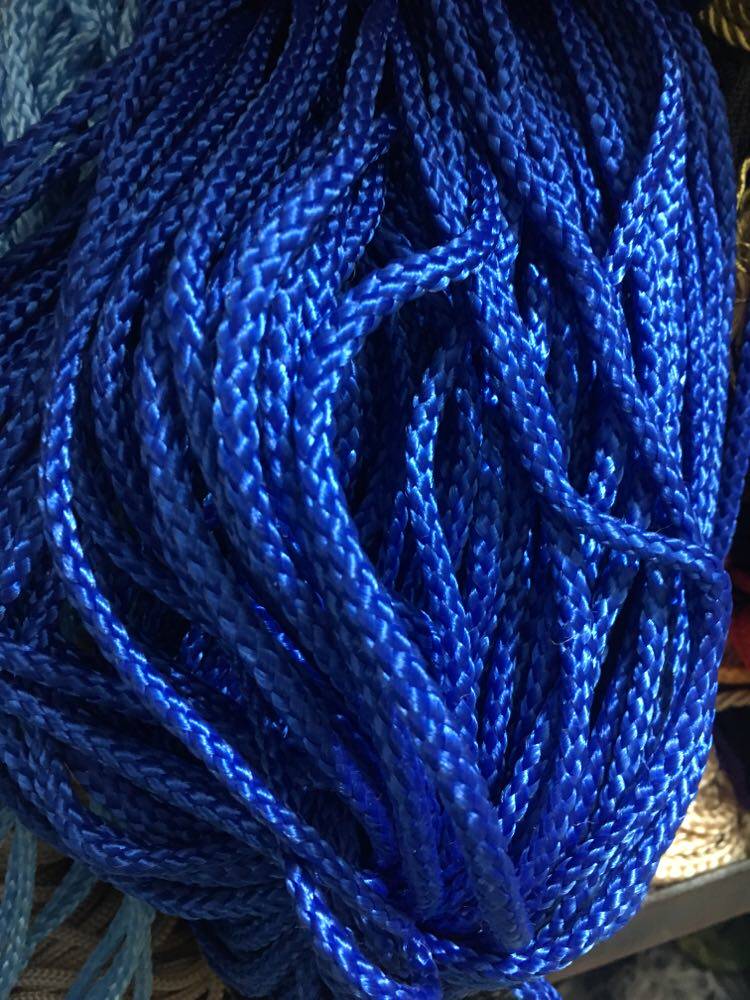 5mm宝蓝色尼龙绳天蓝包芯绳服装拉绳幼儿园编网绳手提袋绳95米