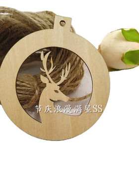 50圣诞木质挂牌 麋鹿款木牌定制 心愿吊卡创意小鹿木挂牌DIY手写