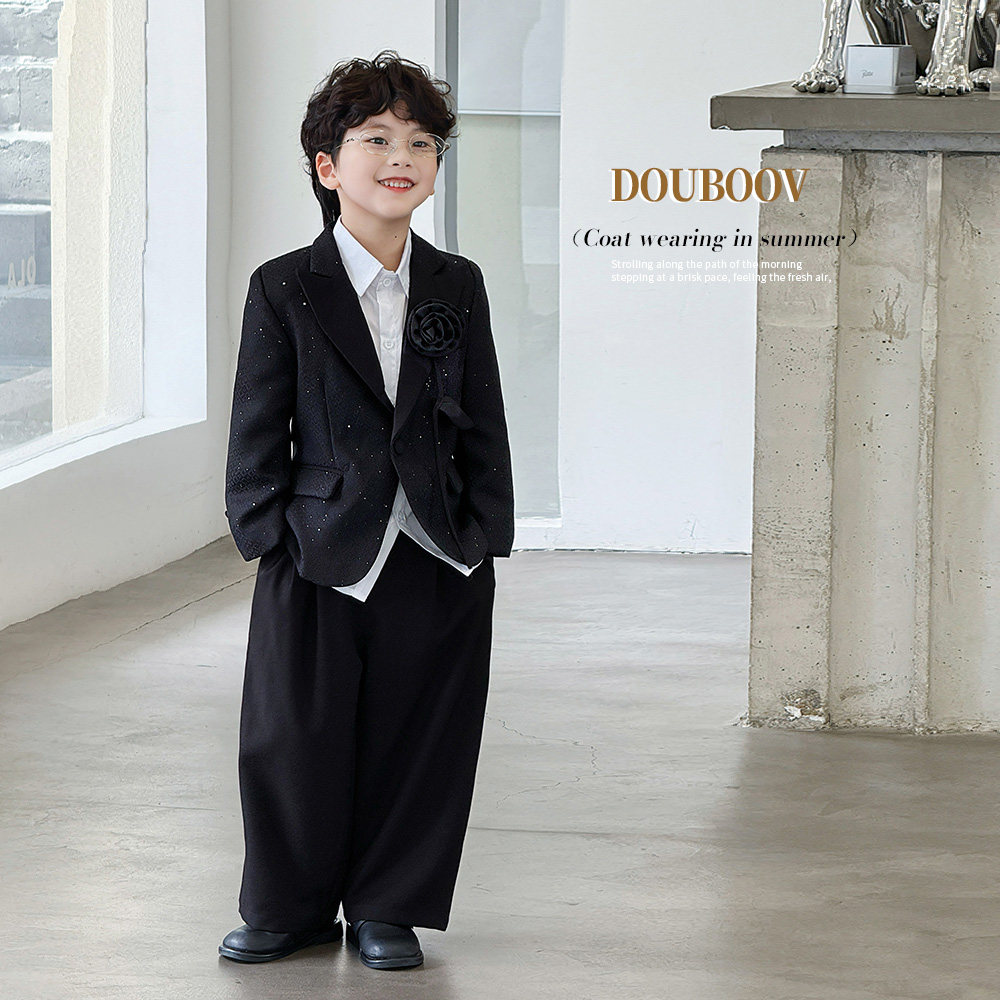 男童西服外套2025秋季新款儿童韩系闪片西装礼服套装宝宝演出服潮,淘宝优惠券,粉丝福利购,淘宝优惠卷