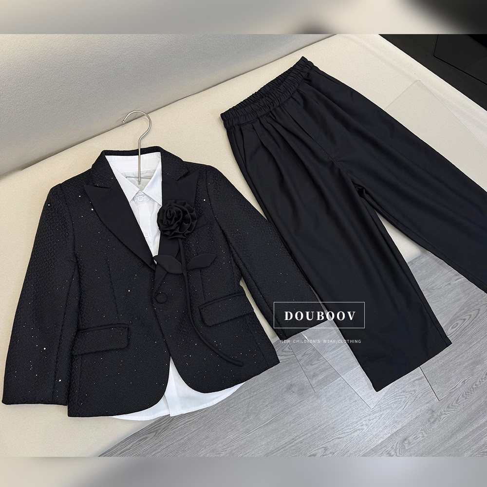 男童西服外套2025秋季新款儿童韩系闪片西装礼服套装宝宝演出服潮,淘宝优惠券,粉丝福利购,淘宝优惠卷