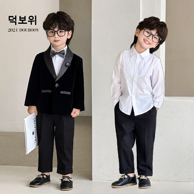 男童西装外套2024秋季新款儿童英伦丝绒小西服男宝国庆演出服花童,淘宝优惠券,粉丝福利购,淘宝优惠卷