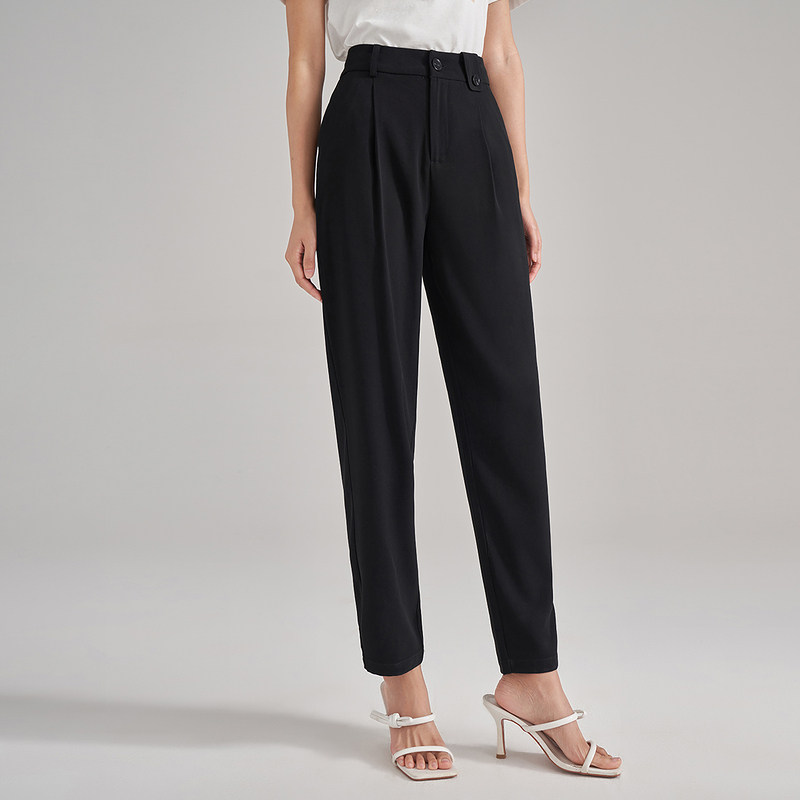 茵曼旗舰店清仓黑色女2023新款长裤 茵曼筱茵休闲裤