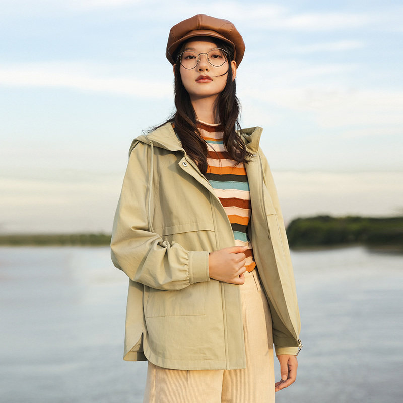 茵曼2020年春秋冬新款长袖休闲工装 茵曼田田极客短外套