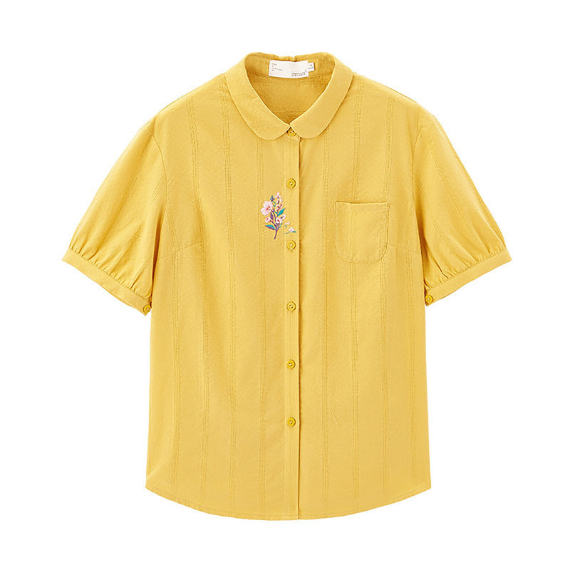 茵曼旗舰店娃娃领2020年新款衬衫 茵曼翰飞衬衫