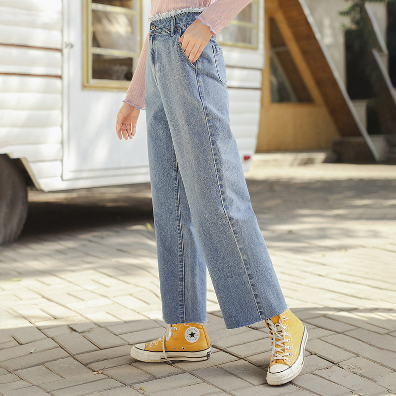  茵曼翰飞牛仔裤