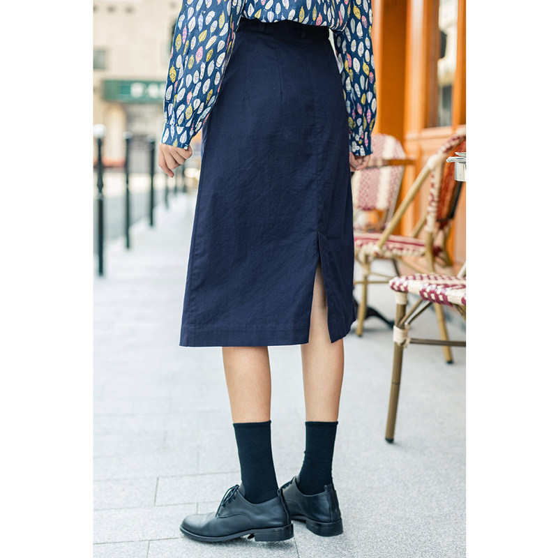 茵曼旗舰店2020秋装新款高腰半身裙 茵曼筱茵半身裙