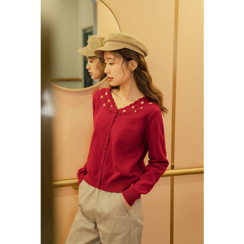 茵曼套头宽松外穿慵懒风2020年毛衣 茵曼田田极客毛衣