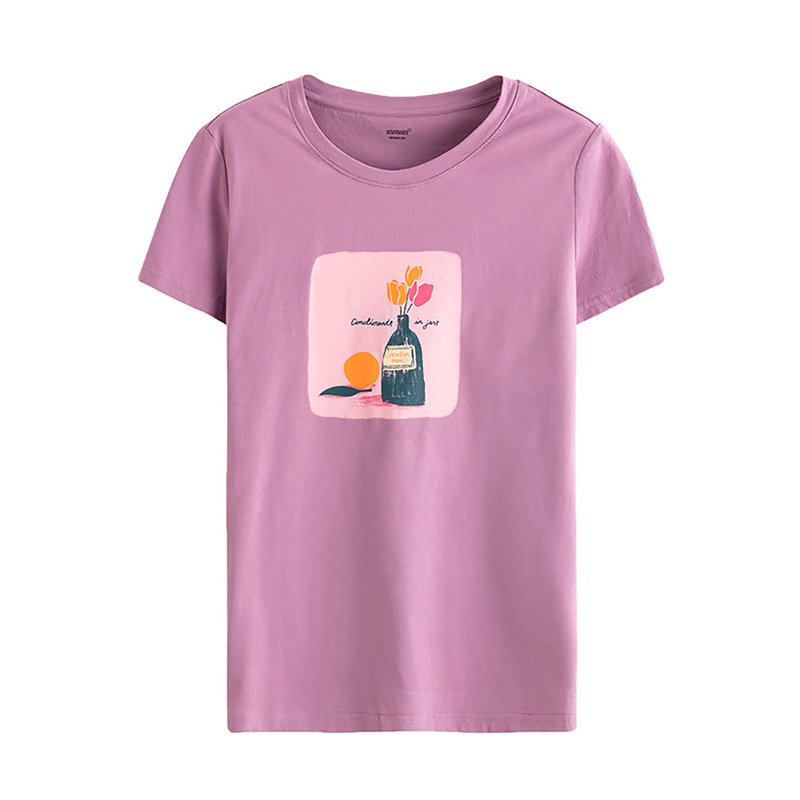 茵曼夏季纯棉短袖ins潮内搭t恤 茵曼筱茵T恤