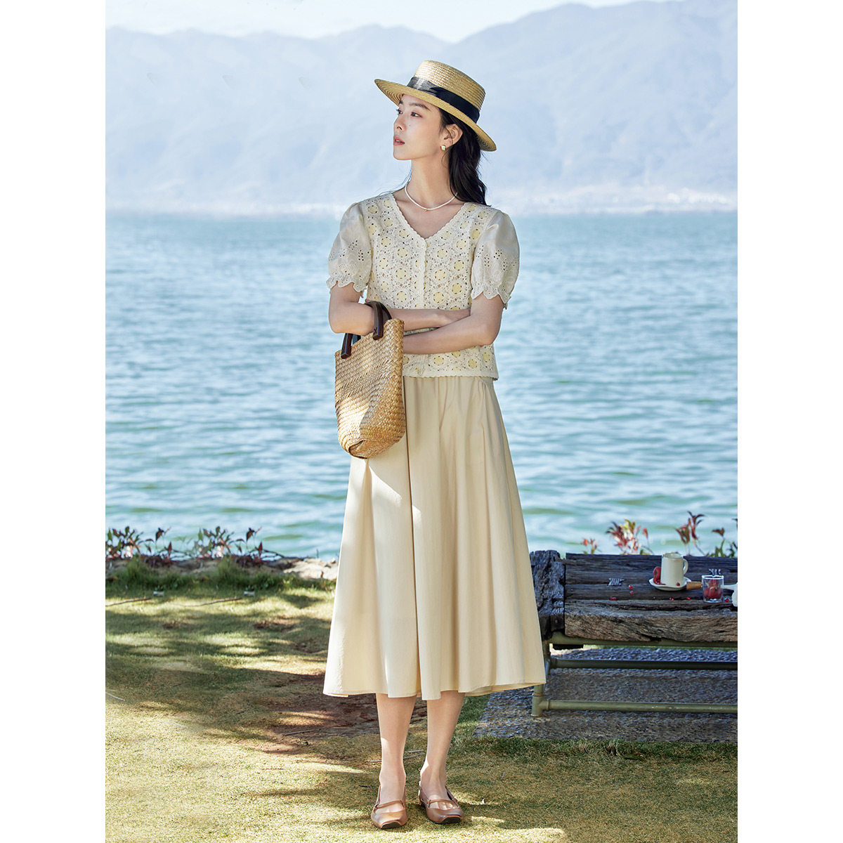  茵曼筱茵半身裙