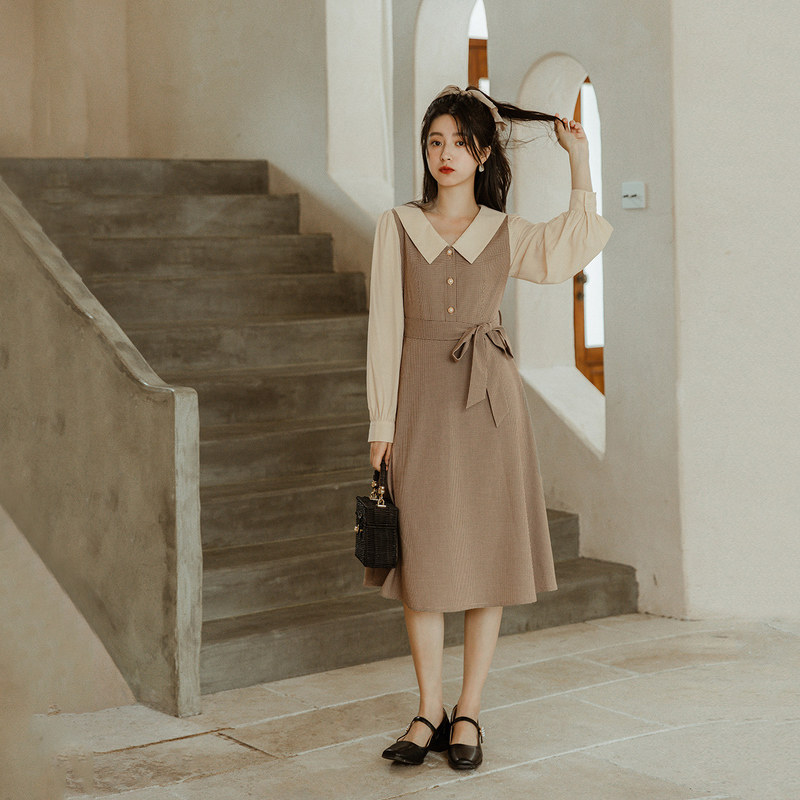 茵曼2020秋冬新款收腰显瘦连衣裙 茵曼田田极客连衣裙