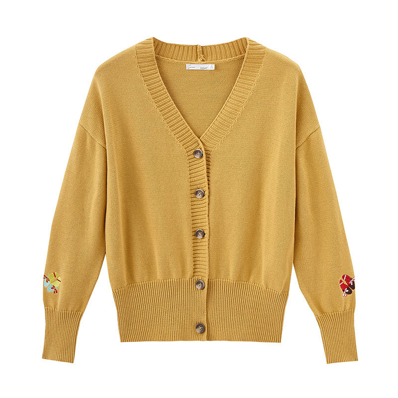 茵曼旗舰店针织2020新款短款潮开衫 茵曼筱茵毛衣