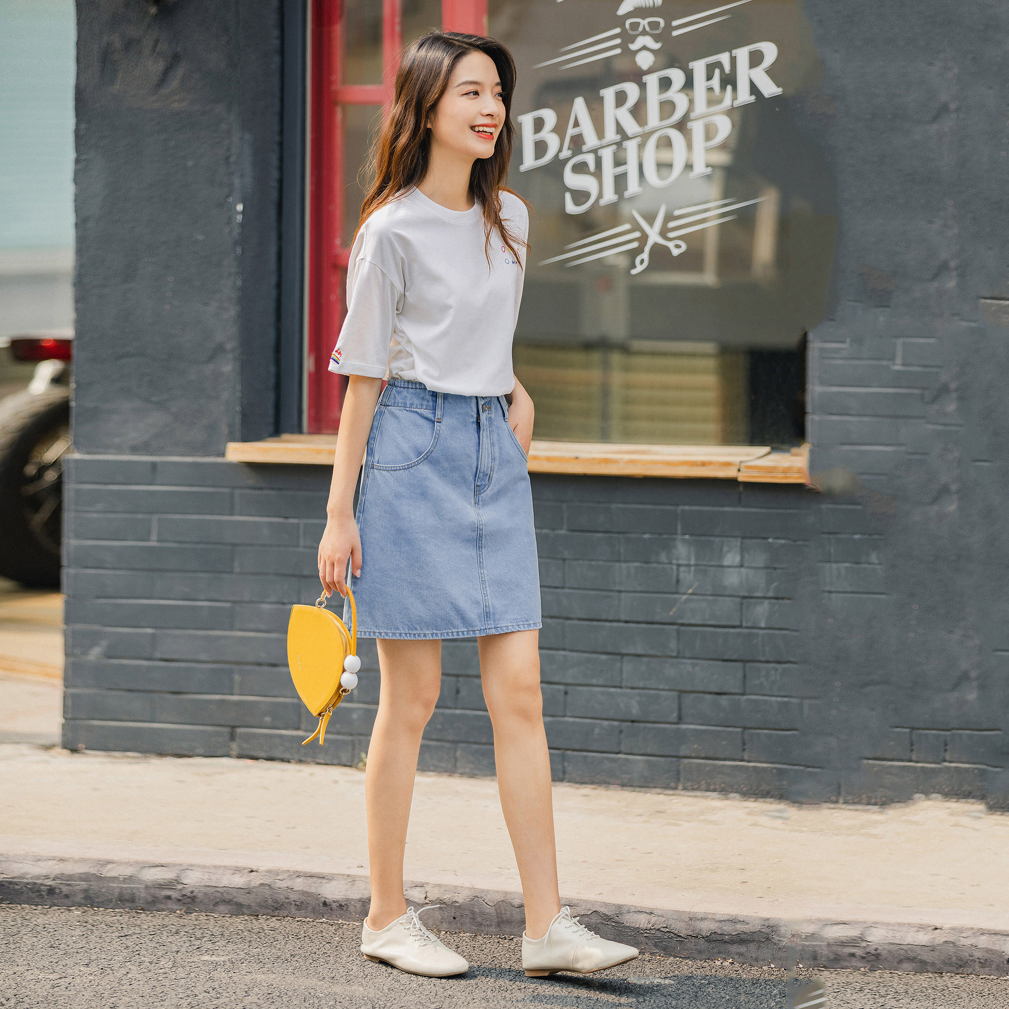  茵曼田田极客半身裙