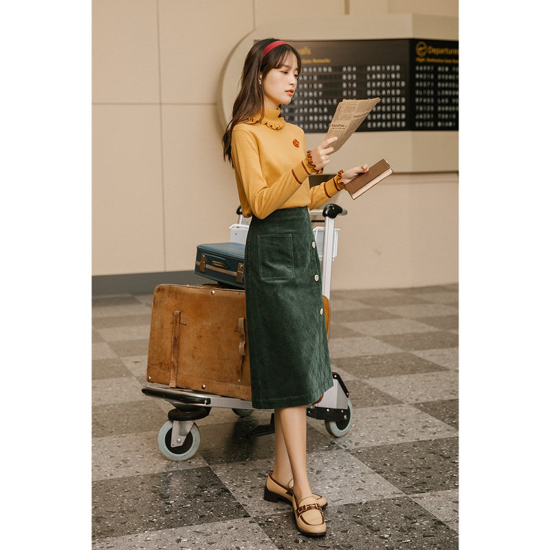 茵曼高领2020冬季新款纯棉条纹毛衣 茵曼筱茵毛衣