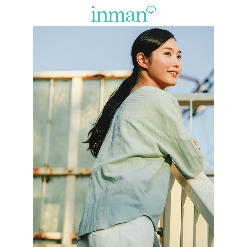 茵曼旗舰店特价清仓设计感小众衬衫 茵曼翰飞衬衫