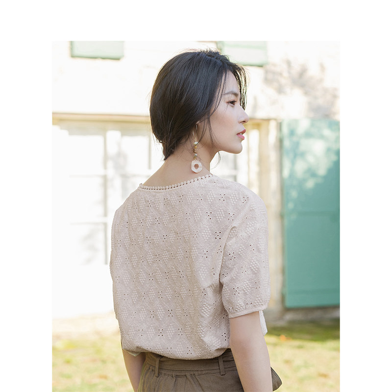 茵曼旗舰店女士方领2020年夏装新款 茵曼翰飞衬衫