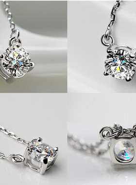 s925纯银项链颈链饰品淑女款锆石