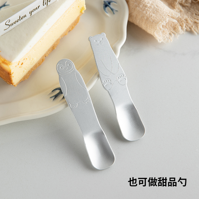 Echo日本铝制自融冰淇淋勺家用白熊甜品勺精致企鹅小勺子冰激凌勺-图2