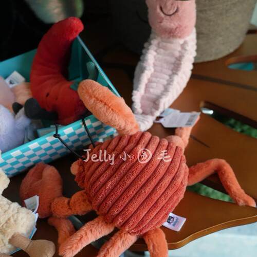 英国Jellycat海鲜虾龙虾螃蟹Fluffy迷你章鱼毛绒绒小螃蟹小海星 - 图1