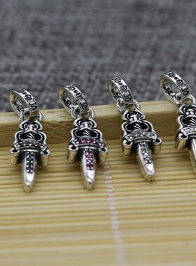 纯银镶钻朋克饰品项链吊坠时尚